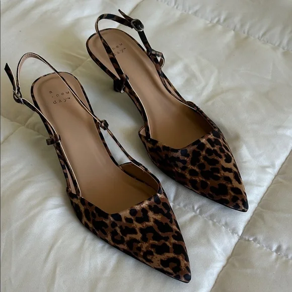 A New Day Women's Leopard Print Heels - Picture 1 of 1